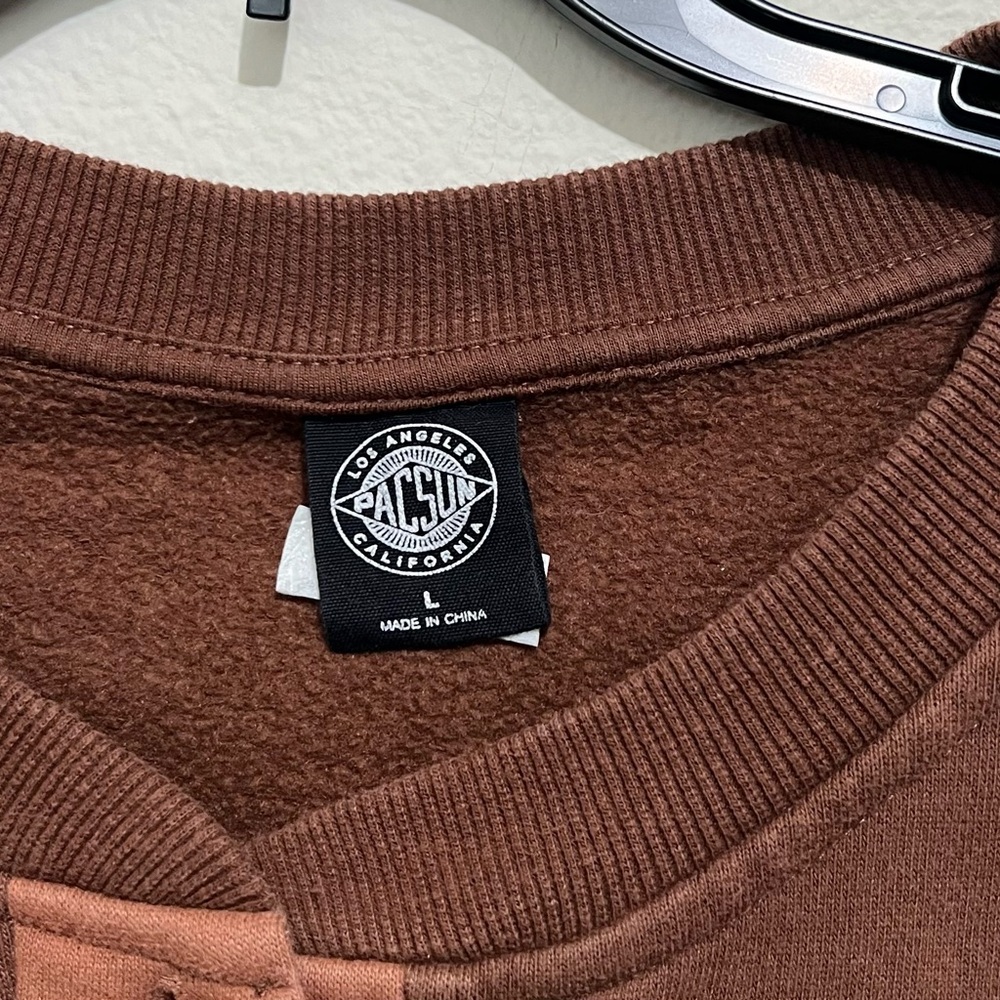 PacSun Brown Button-Up Sweater - Picture 4 of 5